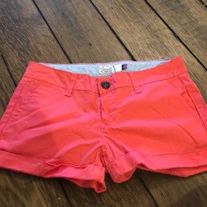 Neon coral shorts